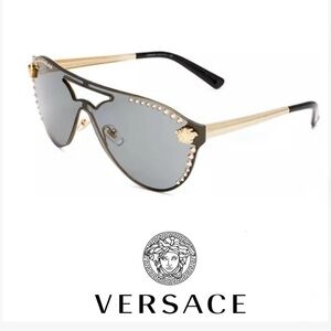 Versace
Rimless Brow Bar Round Sunglasses, 42mm like new